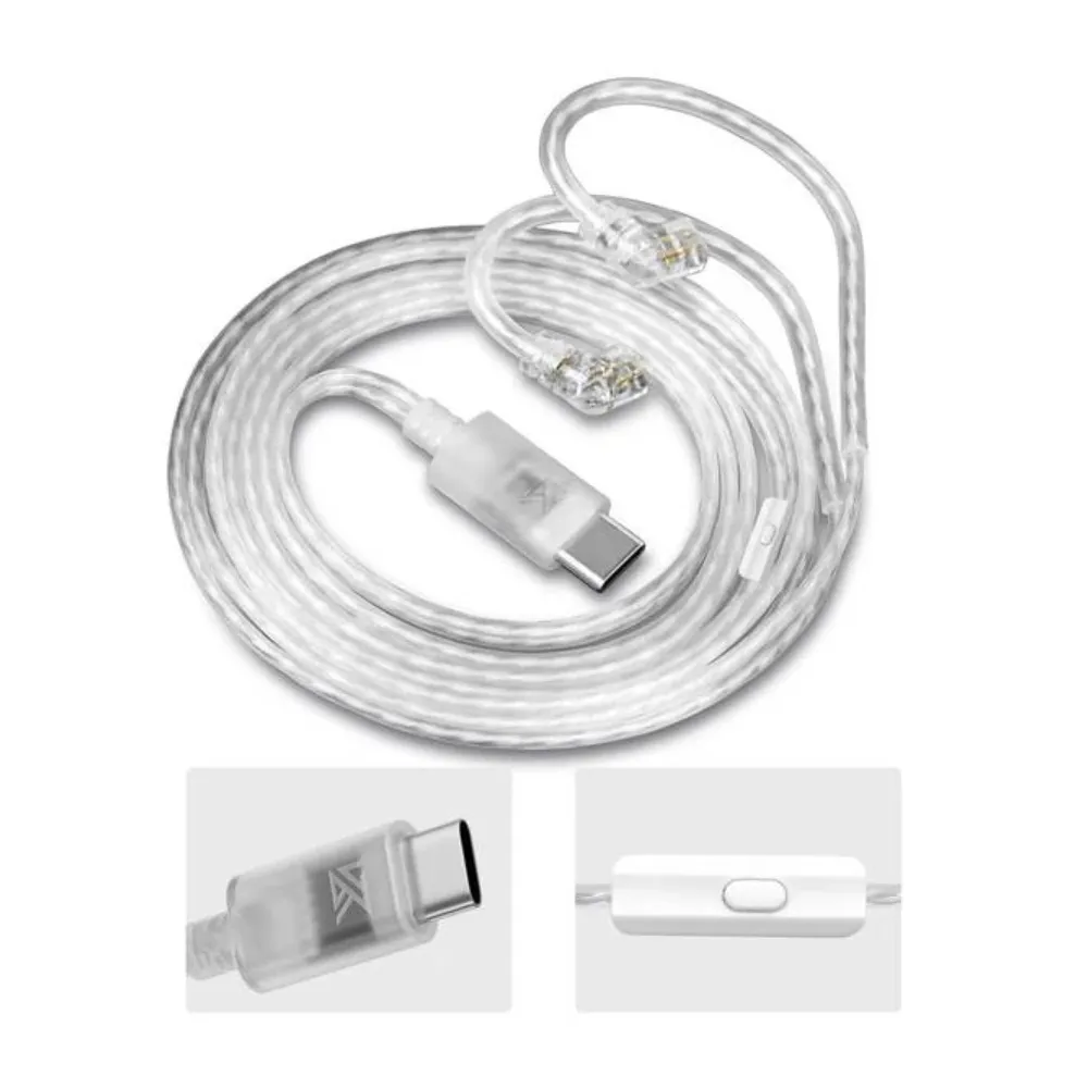 KZ Type C OFC Silver Plated Earphone Cable with Mic