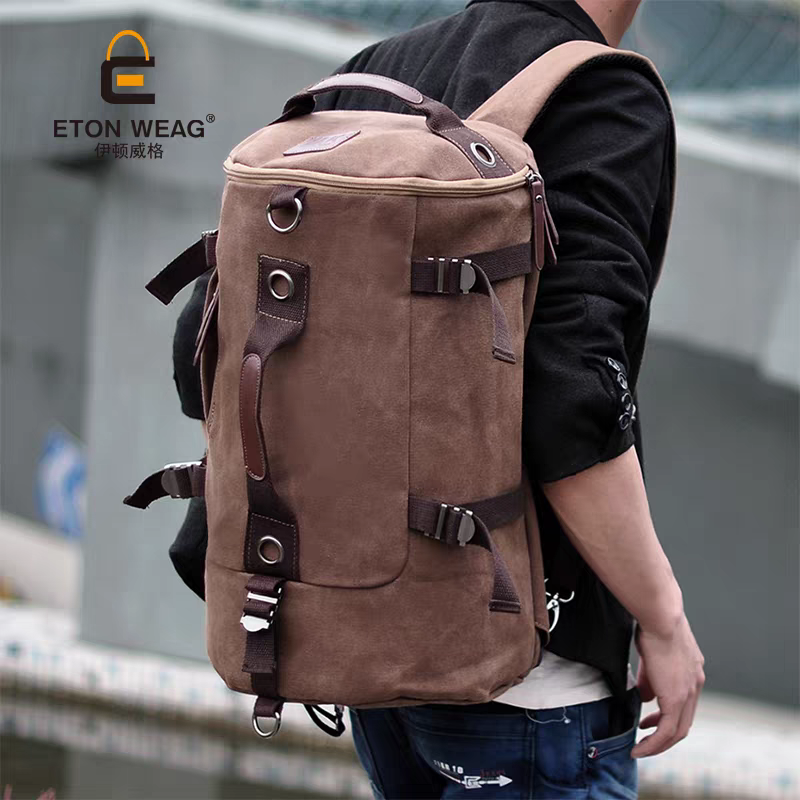 Convertible Canvas Travel Duffel Backpack (3-Way Carry, ~40L)