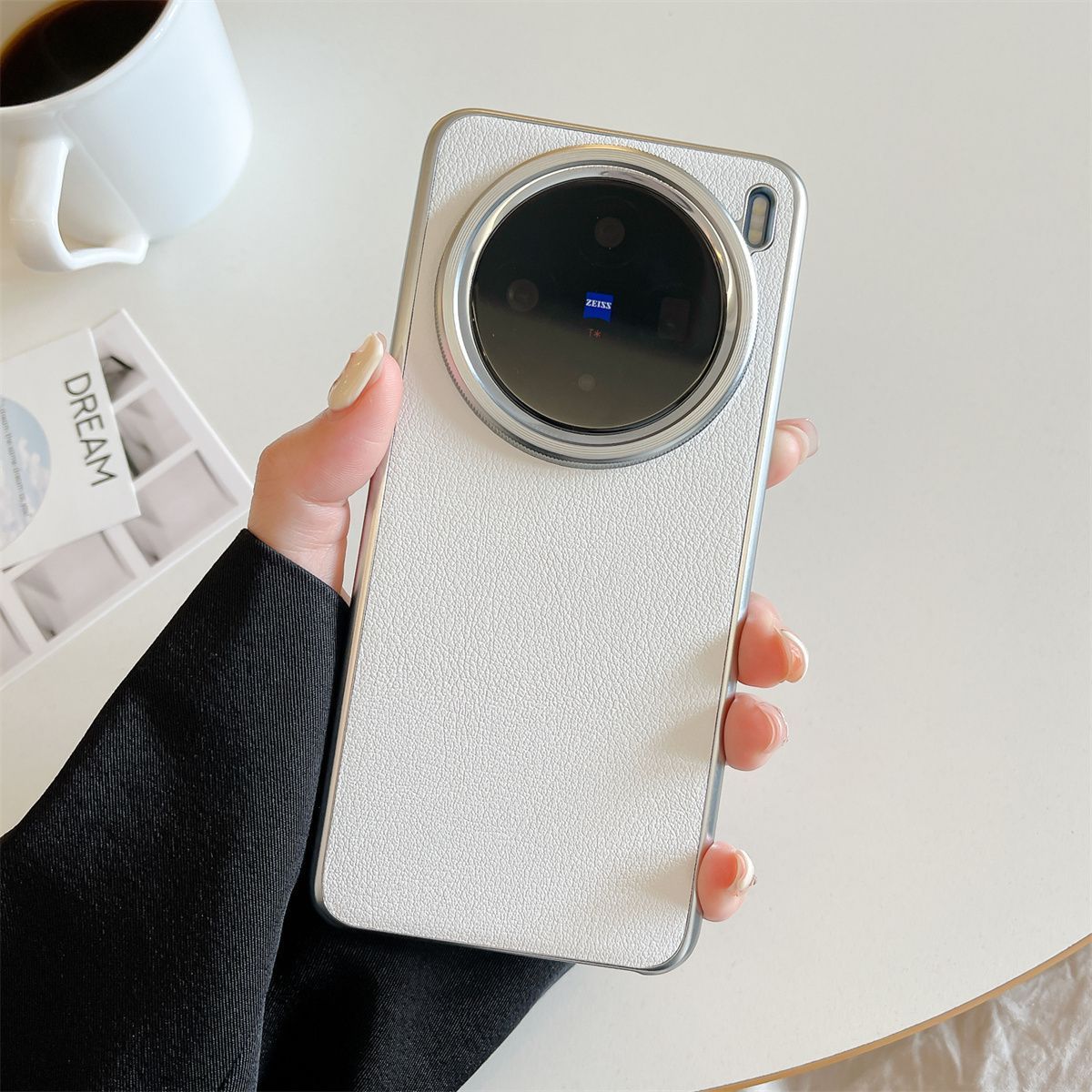 Vivo X200 Series Leather Camera Lens Protector Case – Classic White, Midnight Black, Mint Green, Sky