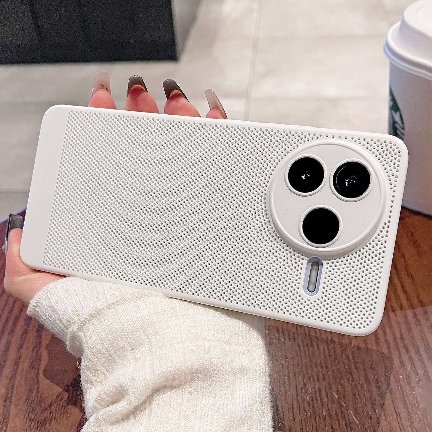 Redmi K80 / K80 Pro / K80 Ultra Perforated Dot-Grip Soft TPU Case (Full Camera Wrap)